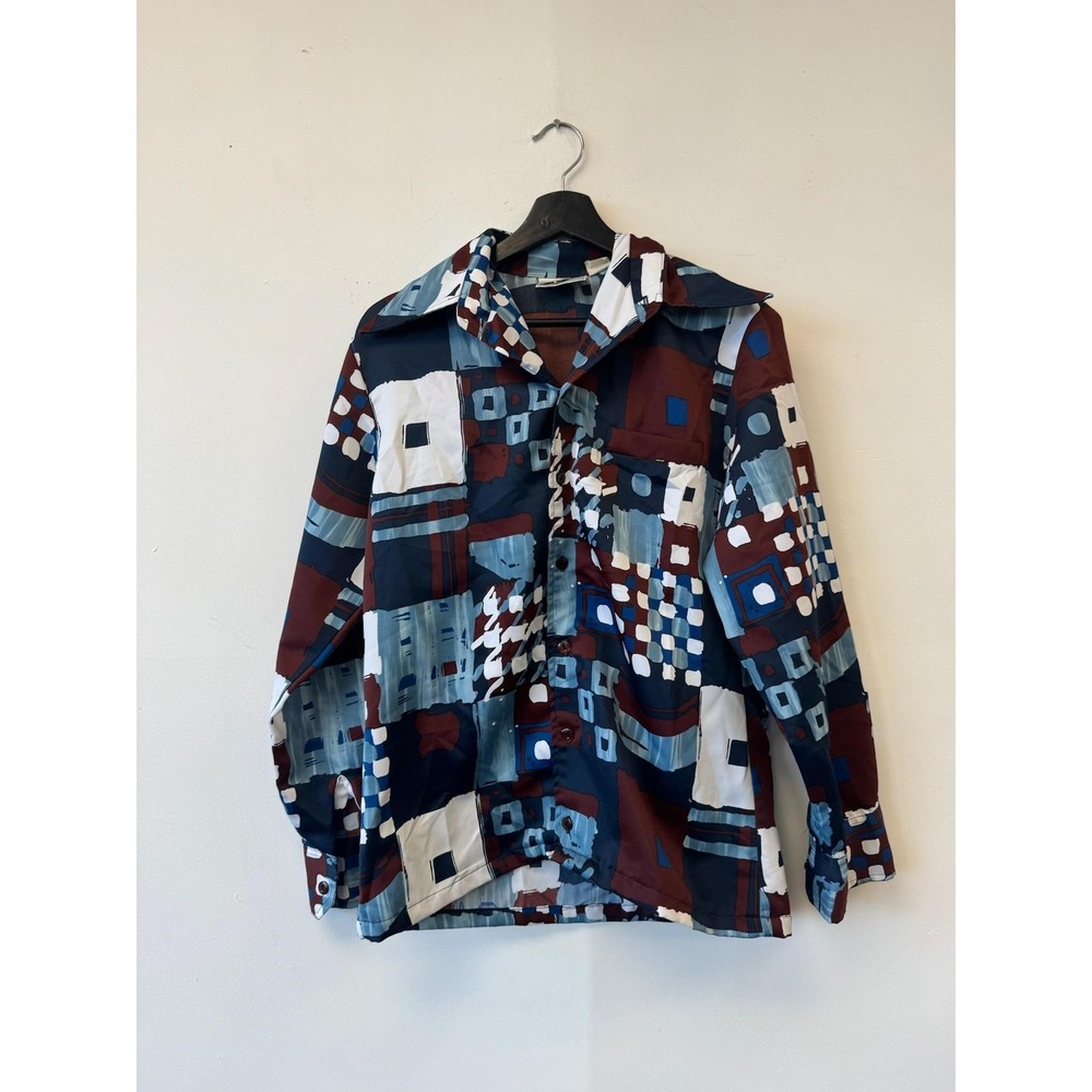 Vintage Spirit Of‎ California Shirt Mens Medium Abstract Geo Print 70s Retro